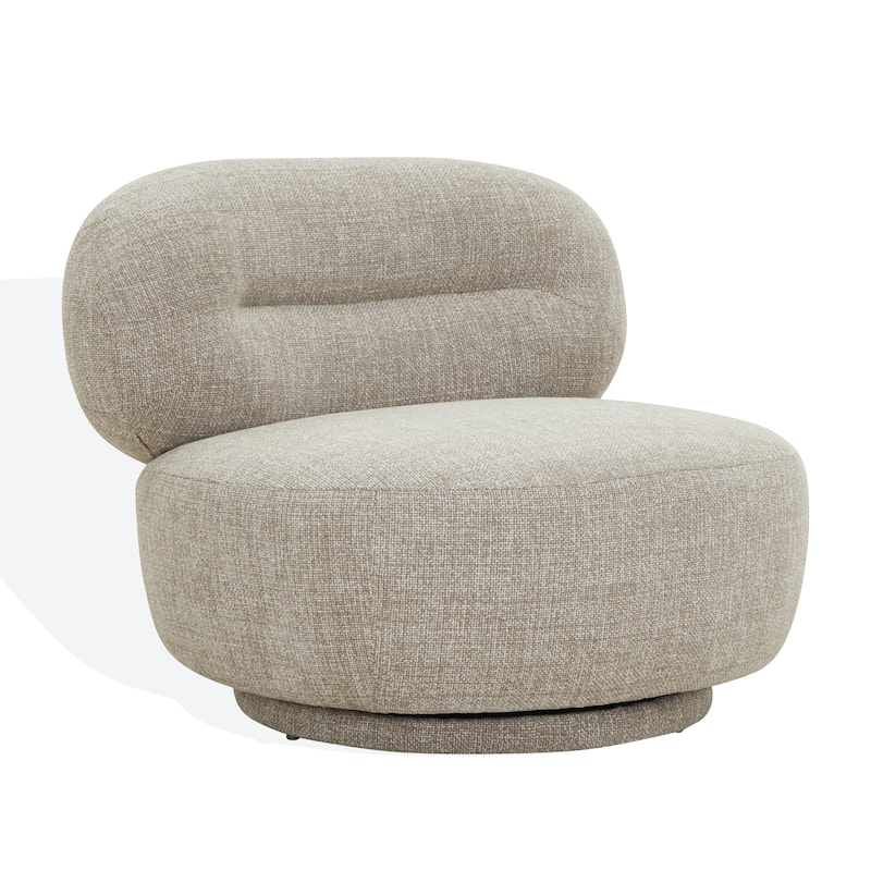SAFAVIEH Couture Oliviangela Swivel Upholstered Lounge Chair - 35"W x 33"D x 28"H