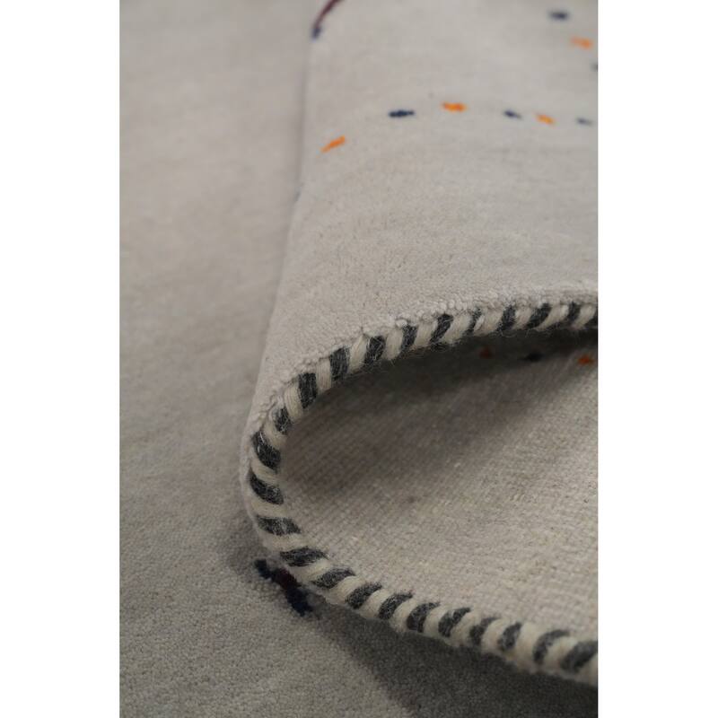 Hand Knotted Oriental 100% Wool Carpet Tribal Animal Pictorial Greys & Charcoal Gabbeh Area Rug - 4' 0'' X 2' 9''