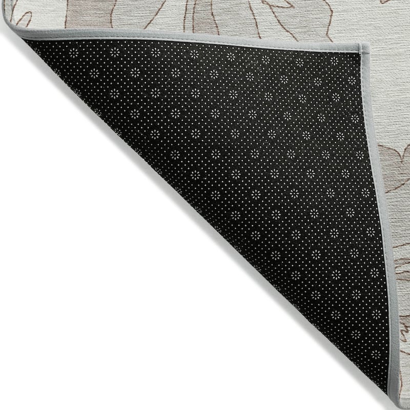 Machine Washable Indoor/ Outdoor Chantille Floral Rug