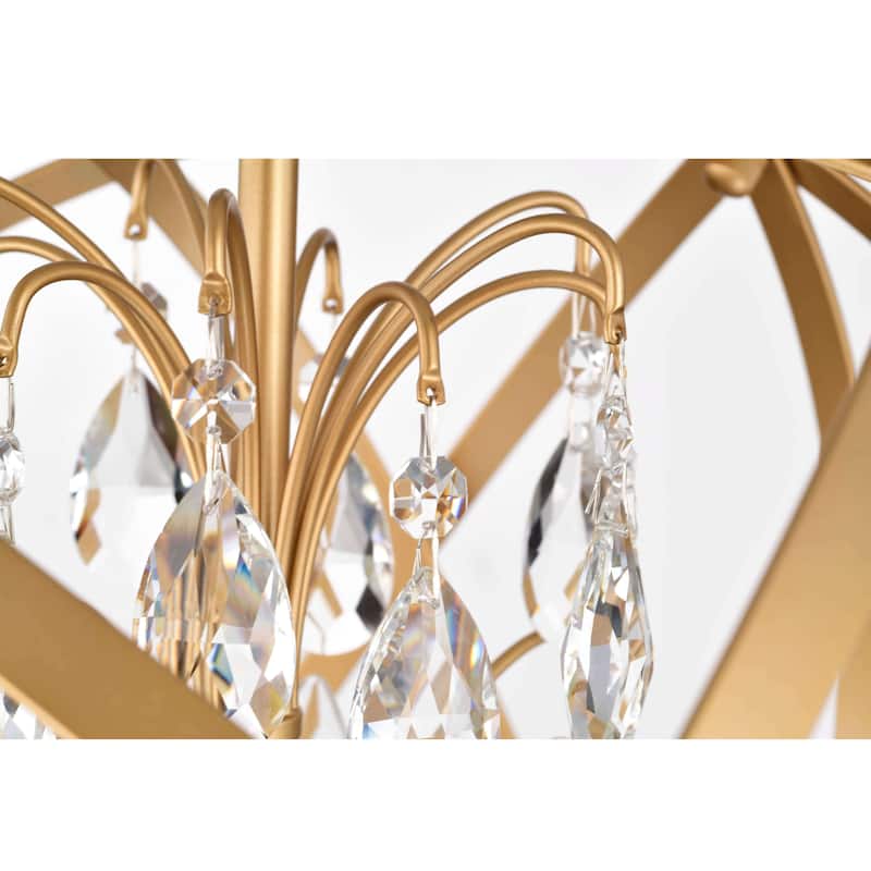 Benita Yellow-ish Gold 5-Light Metal Globe Crystal Chandelier