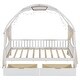 preview thumbnail 15 of 28, Wooden Twin Size Bed With Arched Roof and 2 Drawers