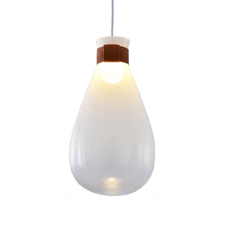 Pendant Light - Farmhouse White Metal Shade - Adjustable Hanging Lamp for Kitchen Island - 9.5