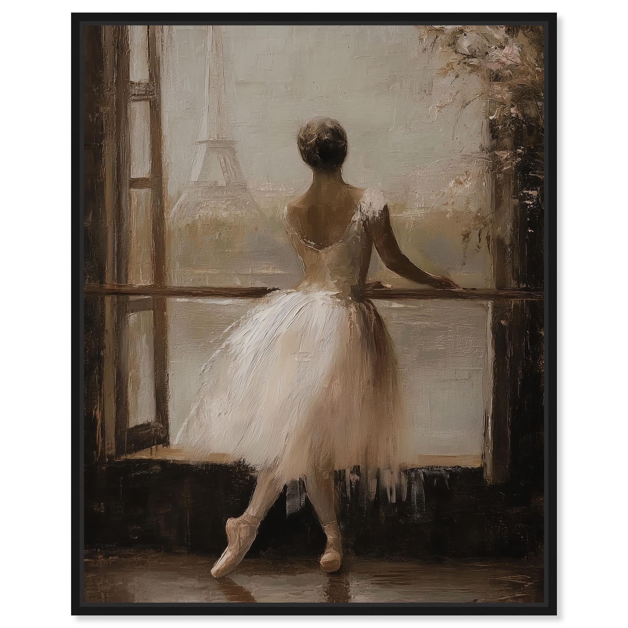 Window View Fashion Decor Framed Canvas Print by Art Remedy
