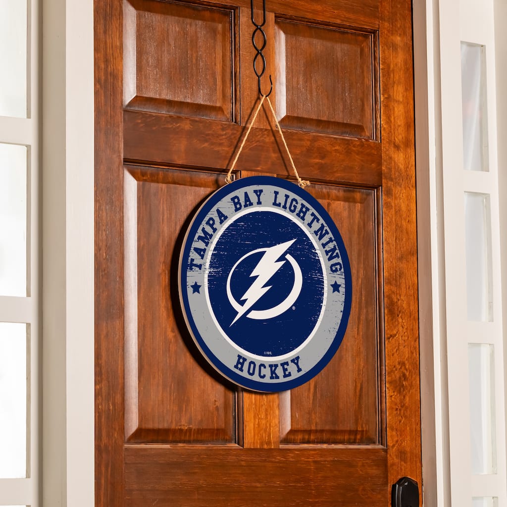 Tampa Bay Lightning Wooden Door Decor Wall Sign - Multi-Color