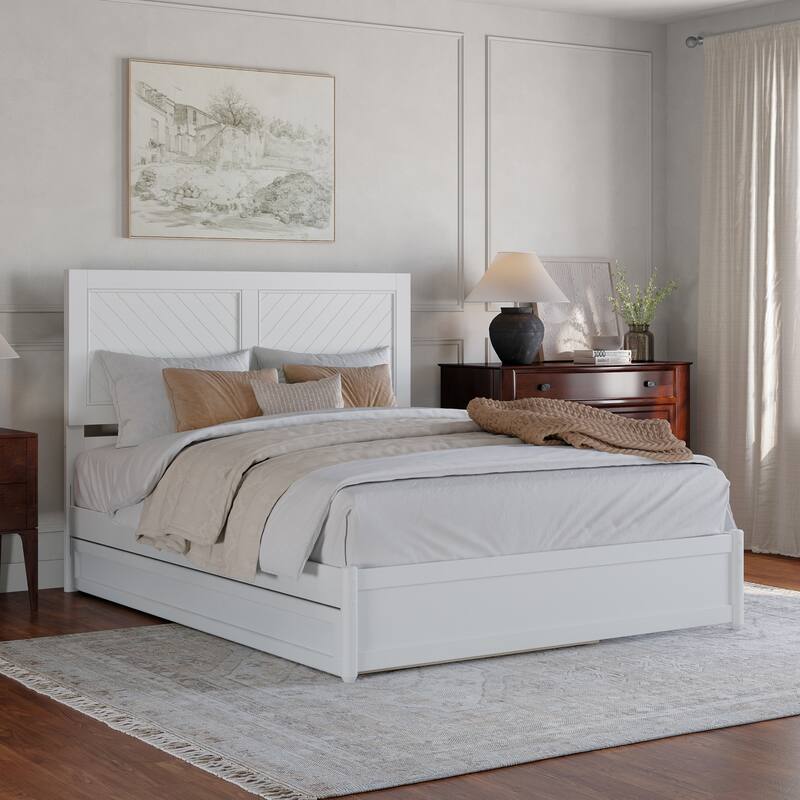 Clayton Platform Bed with Panel Footboard and Twin XL Trundle