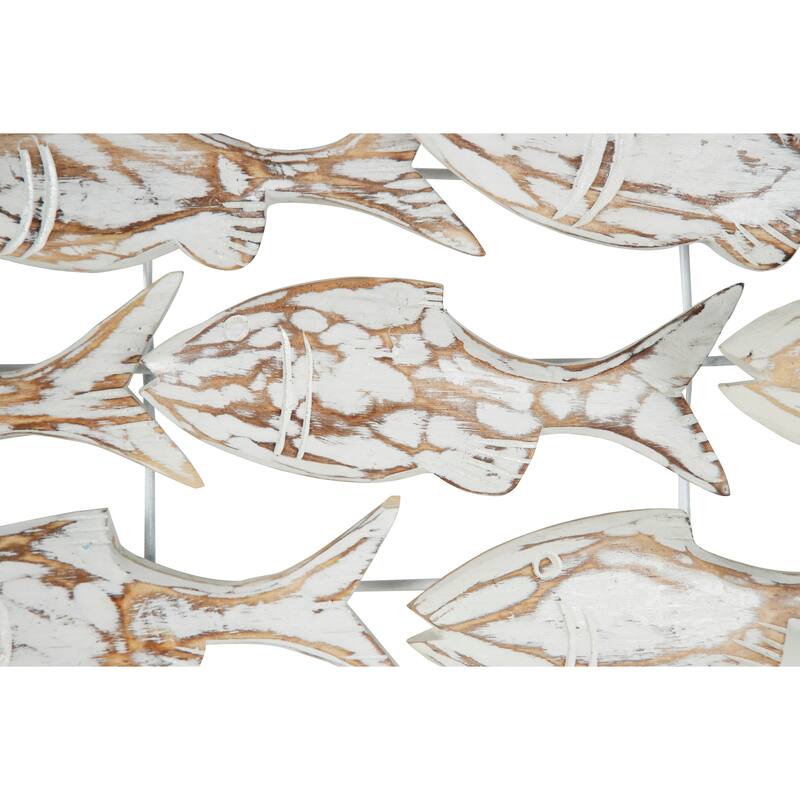 White Wood Handmade Fish Home Wall Decor