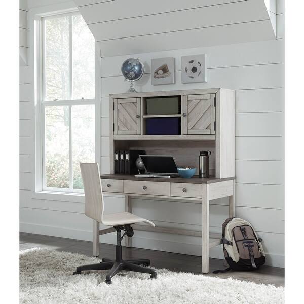 Shop Weathered Grey Farmhouse Desk Hutch And Chair Set With Usb Port On Sale Overstock 31572243
