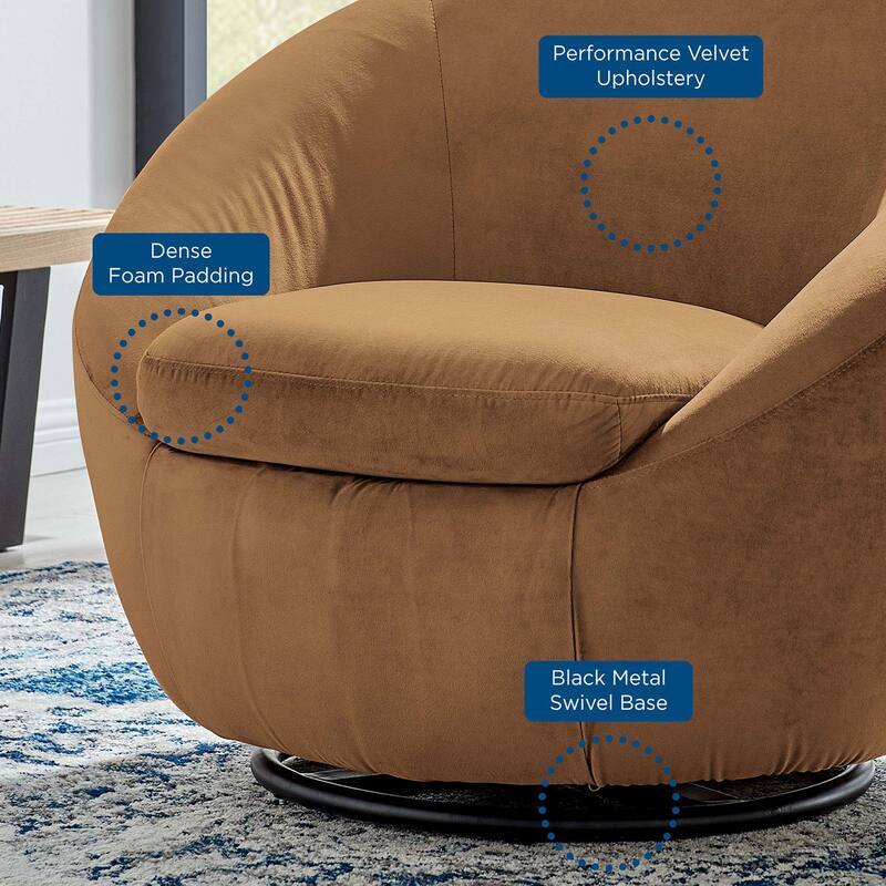 Buttercup Performance Velvet Performance Velvet Swivel Chair