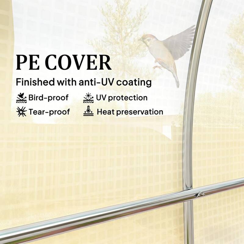 GDFStudio Outdoor Veyra Walk-In Greenhouse with PE Cover and Reinforced Frame