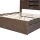 preview thumbnail 6 of 11, Full Size Wood Single Bed Slats Platform Storage Bed Walnut Finish House-shaped Storage Headboard with 5 Storage Shelves