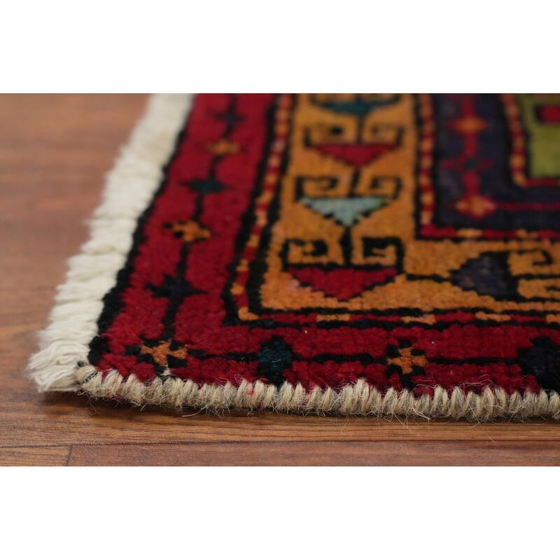 Hand Knotted Oriental 100% Wool Carpet Traditional Tribal Red Tabriz Runner Rug - 9' 9'' X 3' 1''