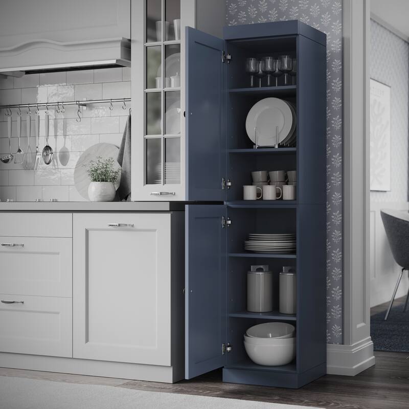 Palace Imports 100% Solid Wood Pantry Cabinet, Shaker Doors, Adjustable Shelves, 16.5" Wide, 71.5" Tall