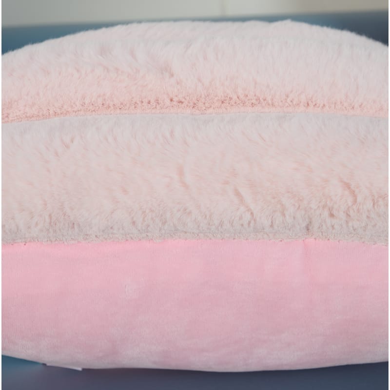 Madrid Collection Ultra Soft Ribbed Faux Fur Throw Pillow