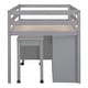 preview thumbnail 14 of 34, Twin Loft Bed with Retractable Desk, 4 Drawers & Shelves, Space-Saving - Grey