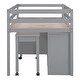 preview thumbnail 35 of 38, Twin Size Wooden Loft Bed with Shelves, Desk and 4 Drawers, White