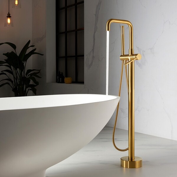 Miseno Delara Floor-Mounted Tub Filler, Hand Shower - Bed Bath