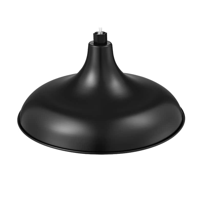 R Series 1-Light Modified Warehouse Shade Satin Black - Satin Black - 17