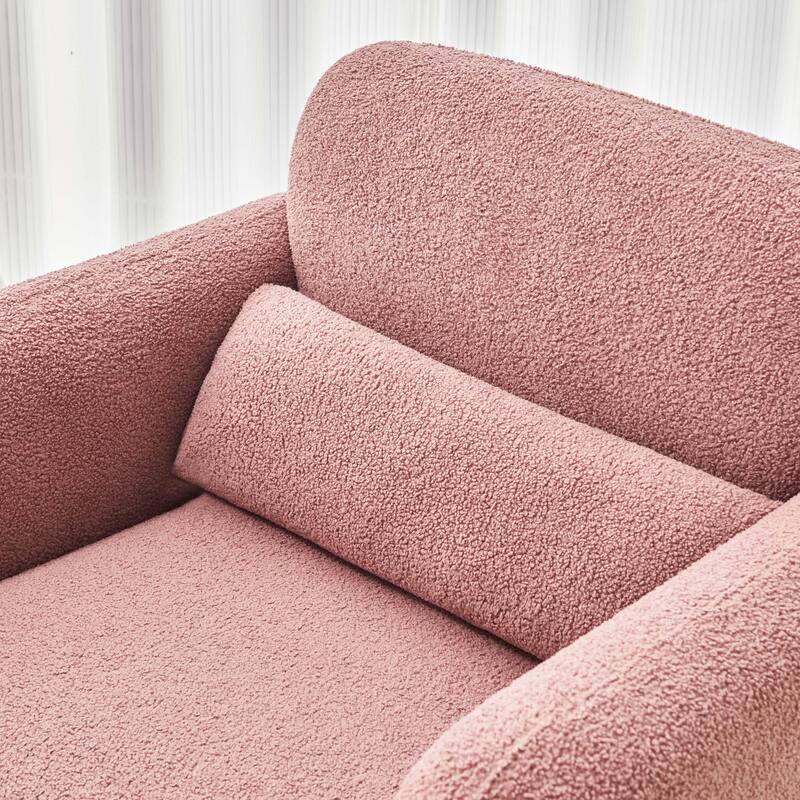 34"Lamb Fleece Fabric Sofa Chair