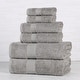 preview thumbnail 1 of 3, Superior Oregon Organic Cotton Solid 6-Piece Towel Set Silver