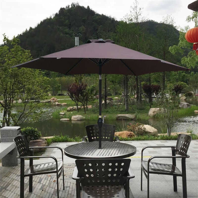 Outdoor Umbrella,Outdoor Canopy for Patio,Metal Fram, Chocolate
