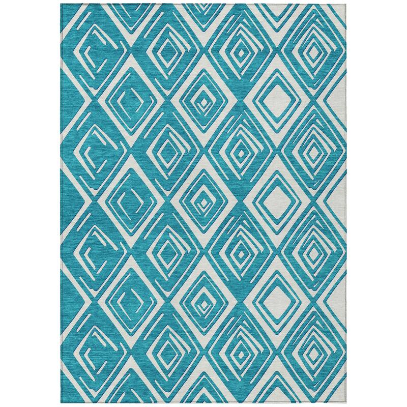 Machine Washable Indoor/ Outdoor Chantille Contemporary Diamonds Rug