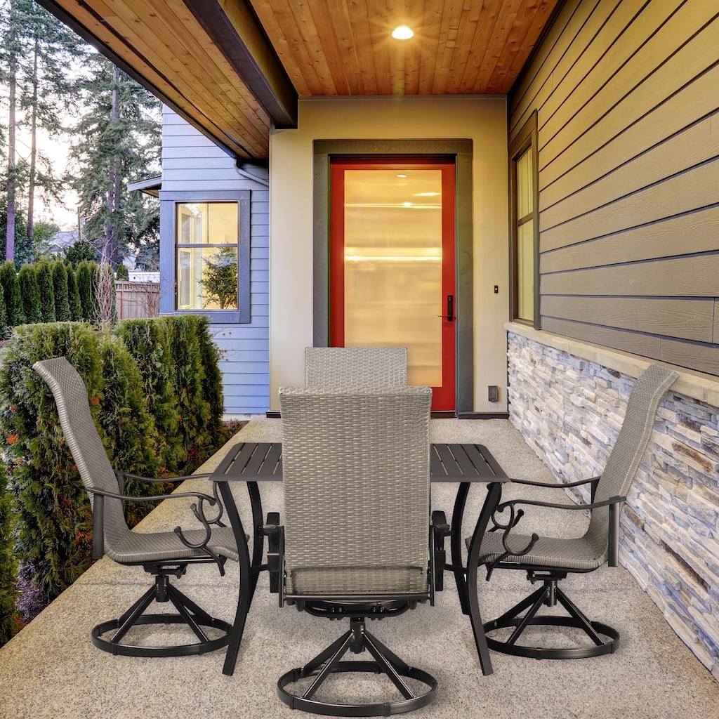 Westin Aluminum & Wicker Swivel Rocking 5pc Dining Set