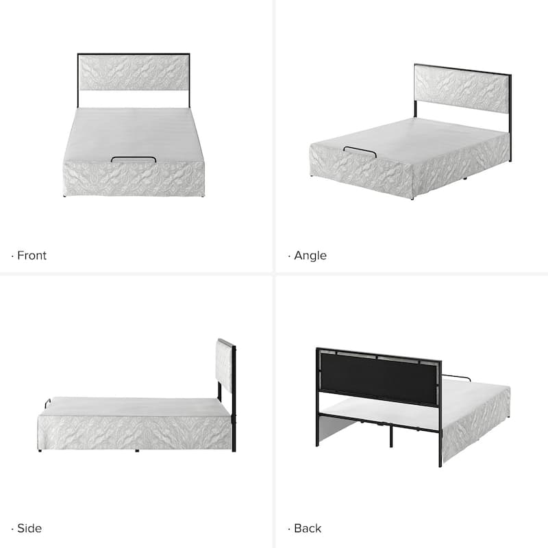 Oliver Modern Washable Slipcover Bed Upholstered Metal by HULALA HOME