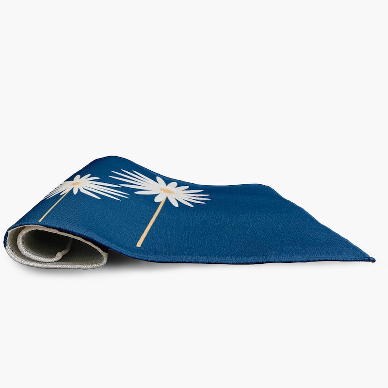 Floral Print Spring Chenille Indoor/Outdoor Rug
