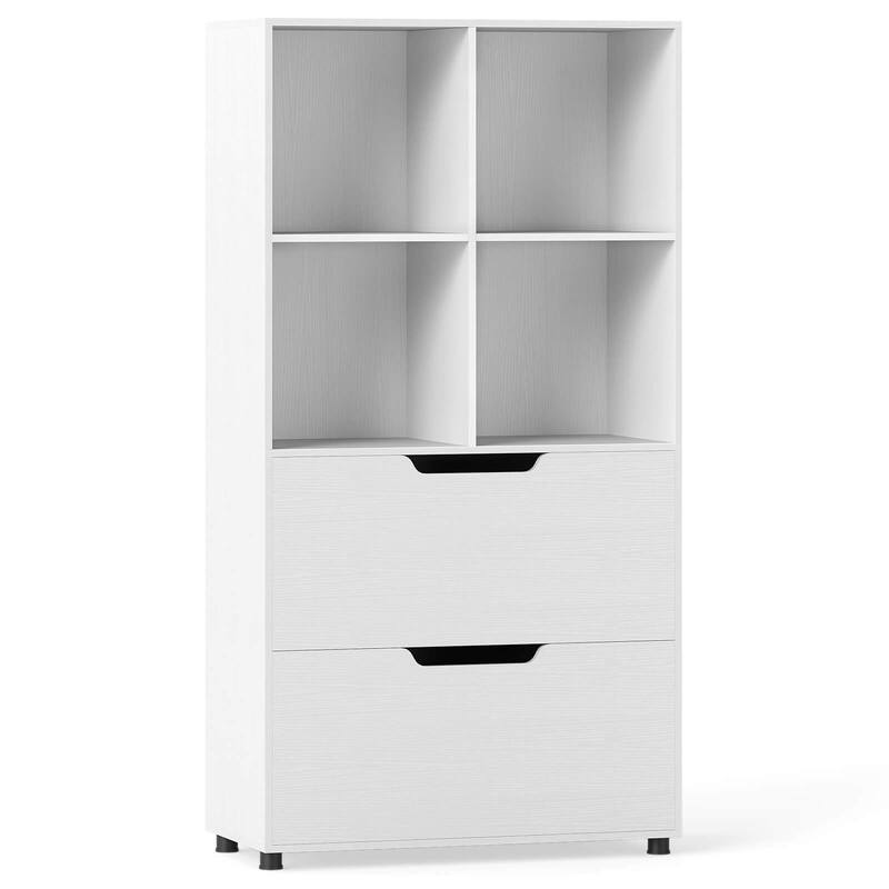 Costway 51” 5-Tier 4-Cube Bookcase with 2 Drawers for Living Room, - See Details