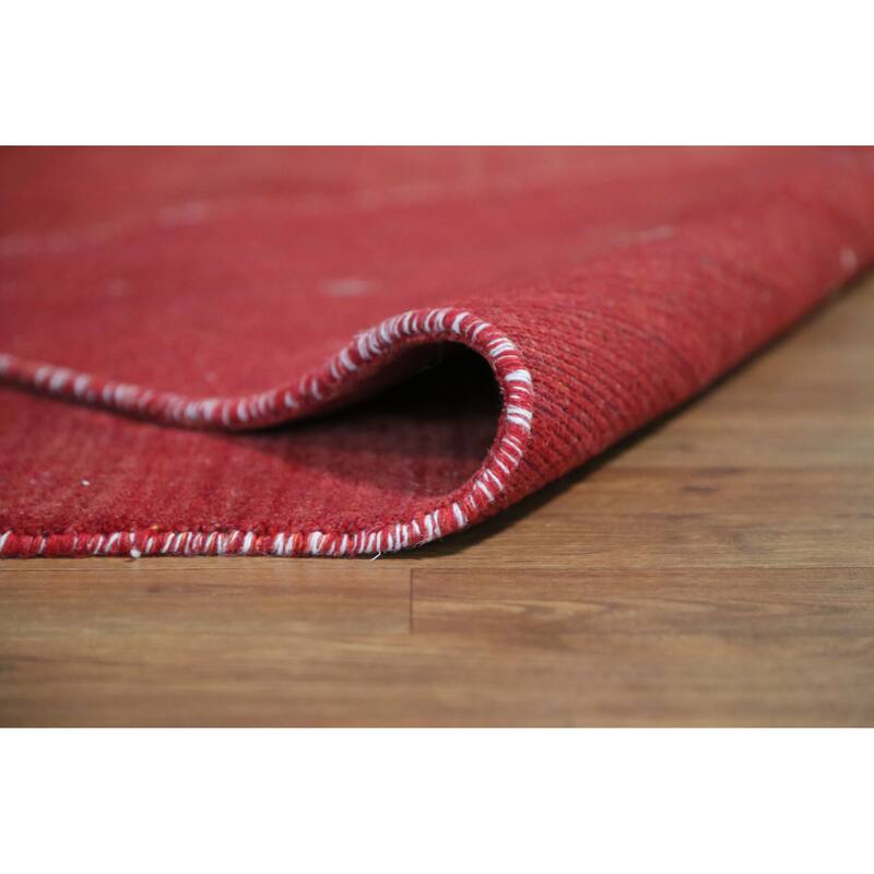Hand Knotted Oriental 100% Wool Carpet Tribal Tribal Red Gabbeh Area Rug - 11' 4'' X 8' 1''