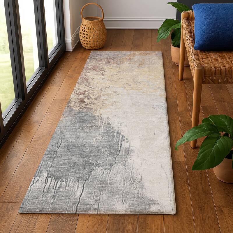 Premium Washable Super Soft Modern Contemporary Mayfield Rug - 2'3" x 7'6" - Coral