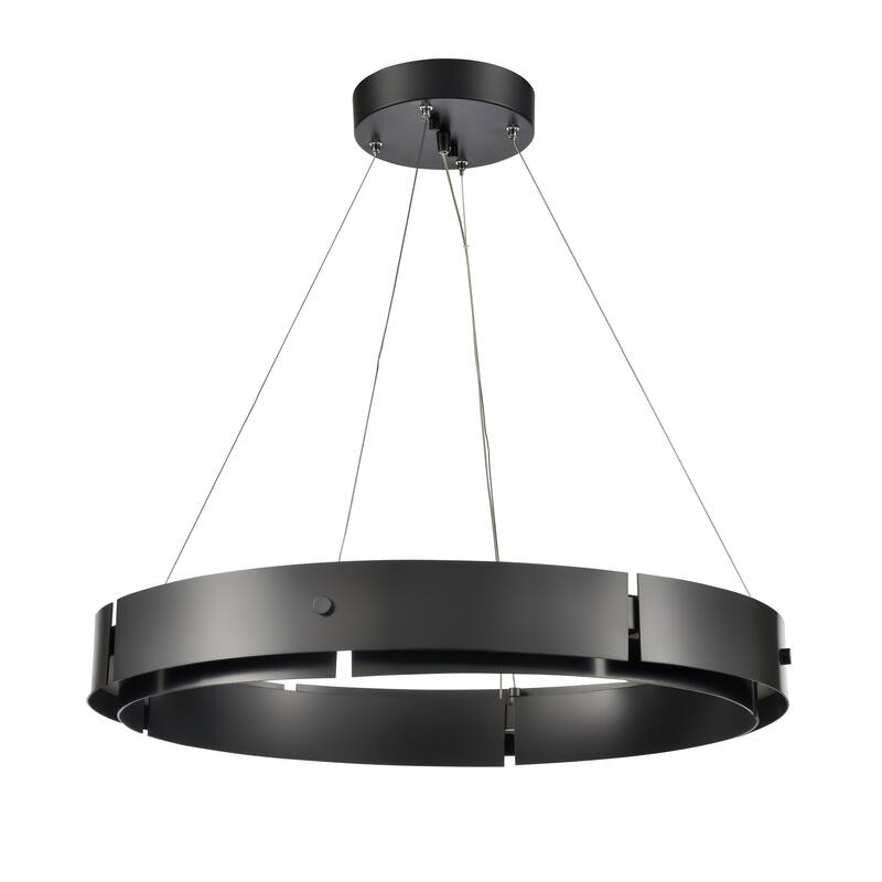Elk Home Fogelberg Black With Metal Shade 1 Light Pendant - 26''