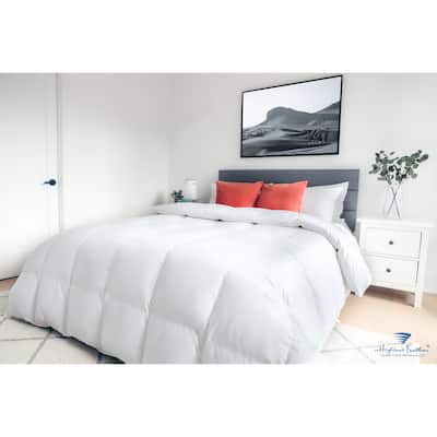 Highland Feather 575 Loft Warm Room Down Duvet/Comforter Super Lightweight, Thin and Breathable 233TC Casing with Corner loops