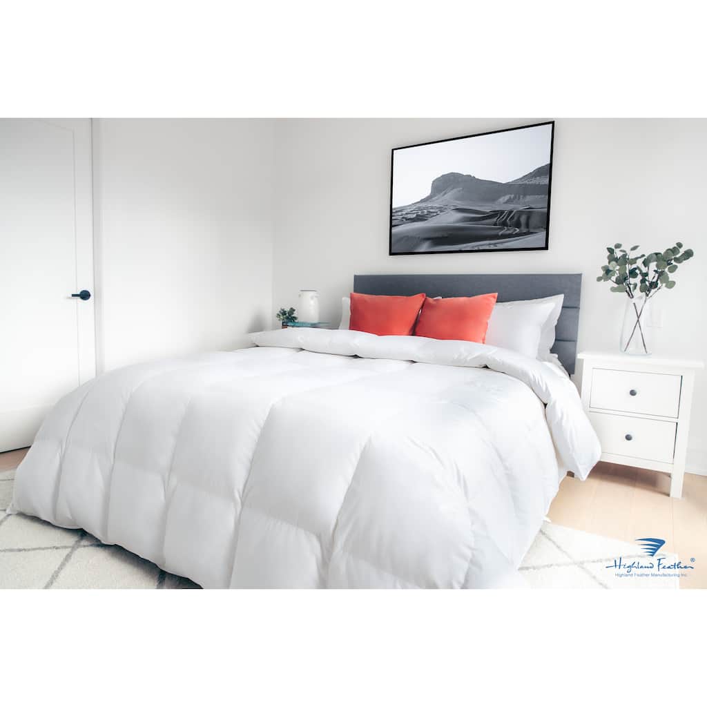 Highland Feather 575 Loft Warm Room Down Duvet/Comforter Super Lightweight, Thin and Breathable 233TC Casing with Corner loops