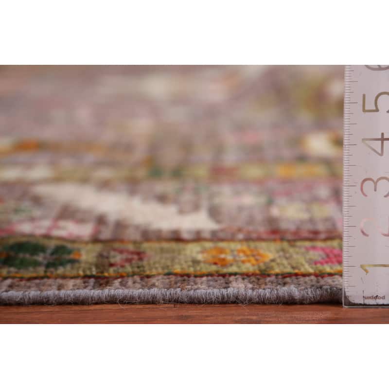 Hand Knotted Oriental 100% Wool Carpet Transitional All-Over Brown Oushak Area Rug - 12' 4'' X 9' 0''