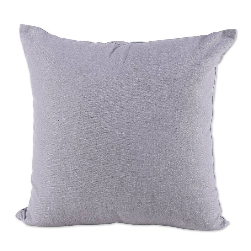Novica Handmade Divine Peacock In Grey Embroidered Cotton Cushion Covers (Pair)