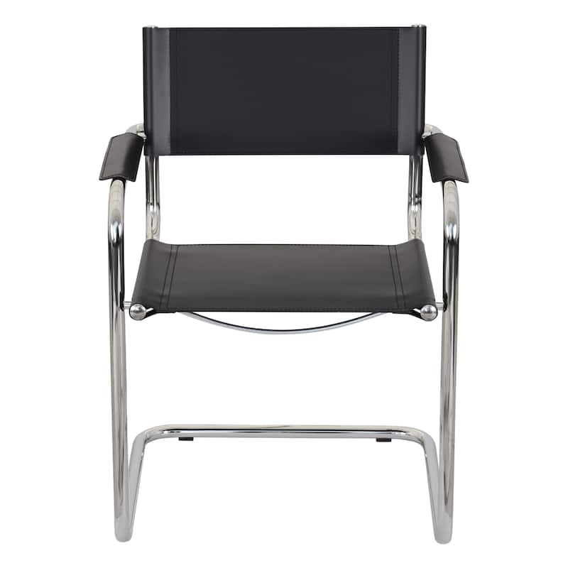 Breuer Chair Company Mart Stam Cantilever Armchair Arm Chair w/ Chrome Frame (Various Bonded Leather Colors)