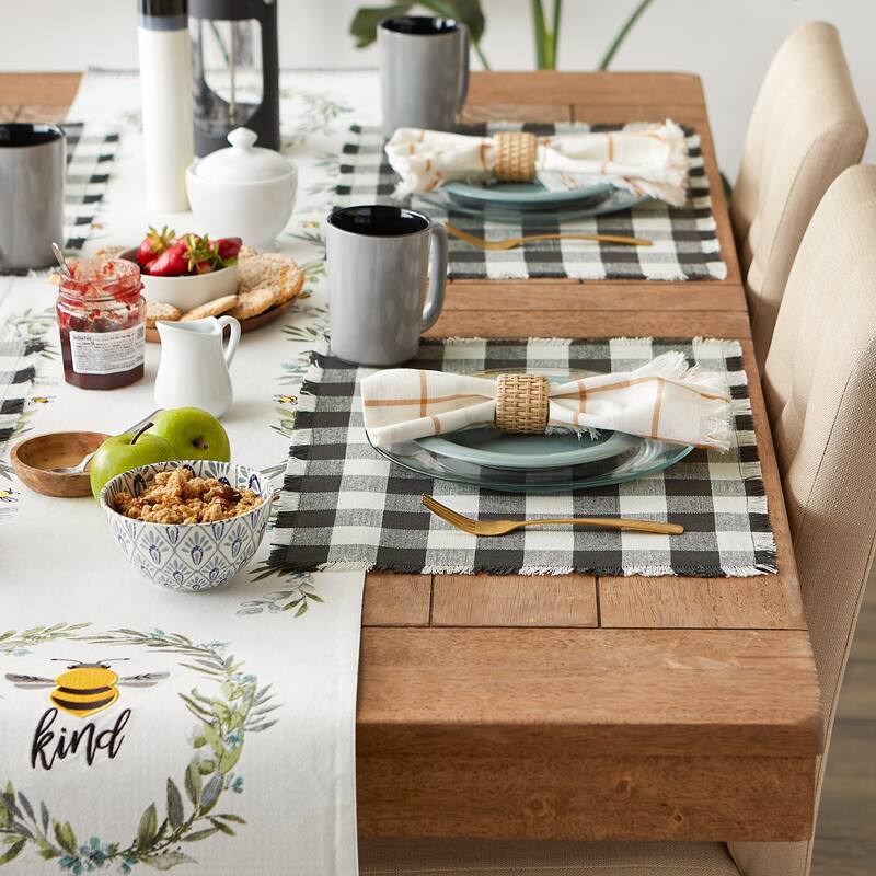 Heavyweight Check Fringed Placemat