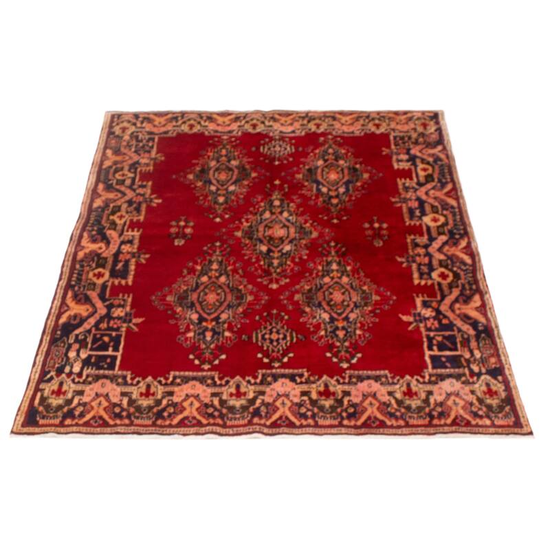 ECARPETGALLERY Hand-knotted Andelz Red Wool Rug - 5'4 x 7'6