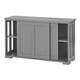 Porch & Den Jefferson Sliding Door Stackable Buffet Cabinet - Charcoal Grey
