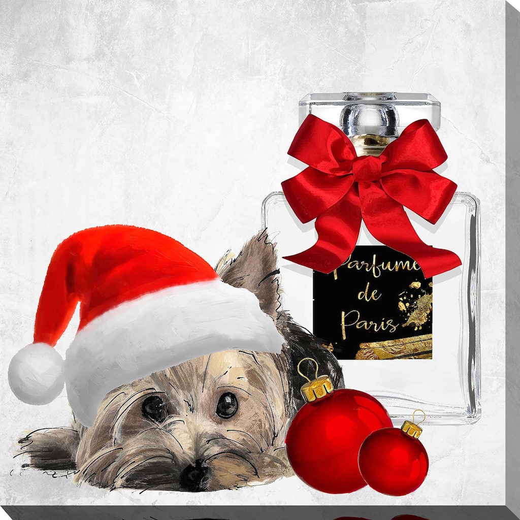 "Christmas Holiday Yorkie" by Jodi Print on Canvas