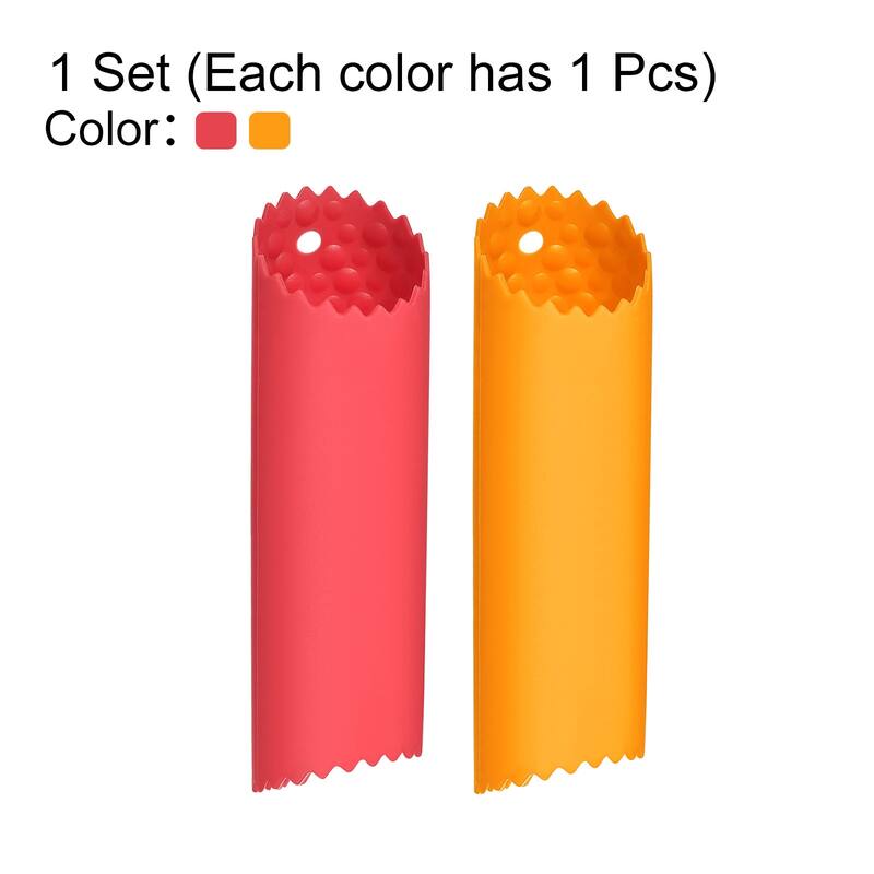 Silicone Garlic Peeler Tube Non Slip for Useful Kitchen Tool, Orange/Red