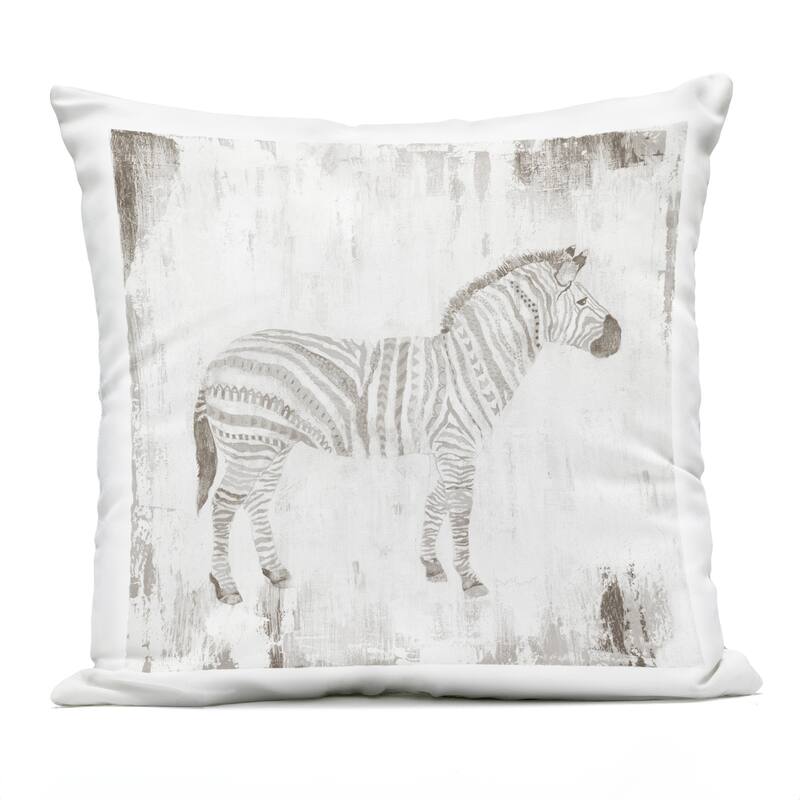 Stupell Boho Striped Zebra Printed Outdoor Throw Pillow Design by Janet Tava - Accent - Polyester - Grey - Single