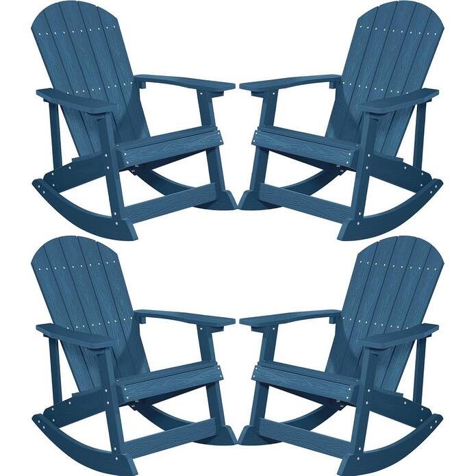 WINSOON HIPS All Weather Outdoor Indoor Oversized Rocking Chair,Adirondack Rocking Chair Set of 4