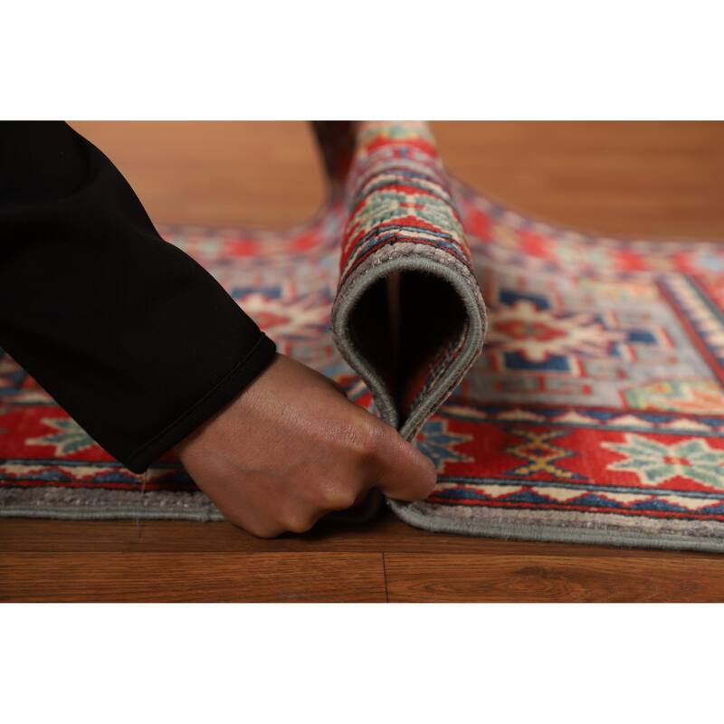 Gray Traditional Kazak Oriental Accent Rug Hand-Knotted Wool Carpet - 2'0"x 3'0"