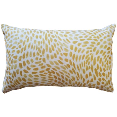 Matisse Dots 12x19 Throw Pillow with Polyfill Insert, Golden Yellow