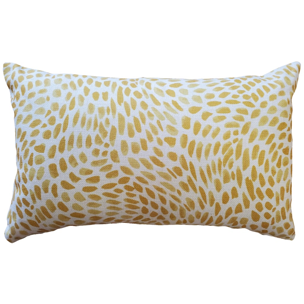 Matisse Dots 12x19 Throw Pillow with Polyfill Insert, Golden Yellow