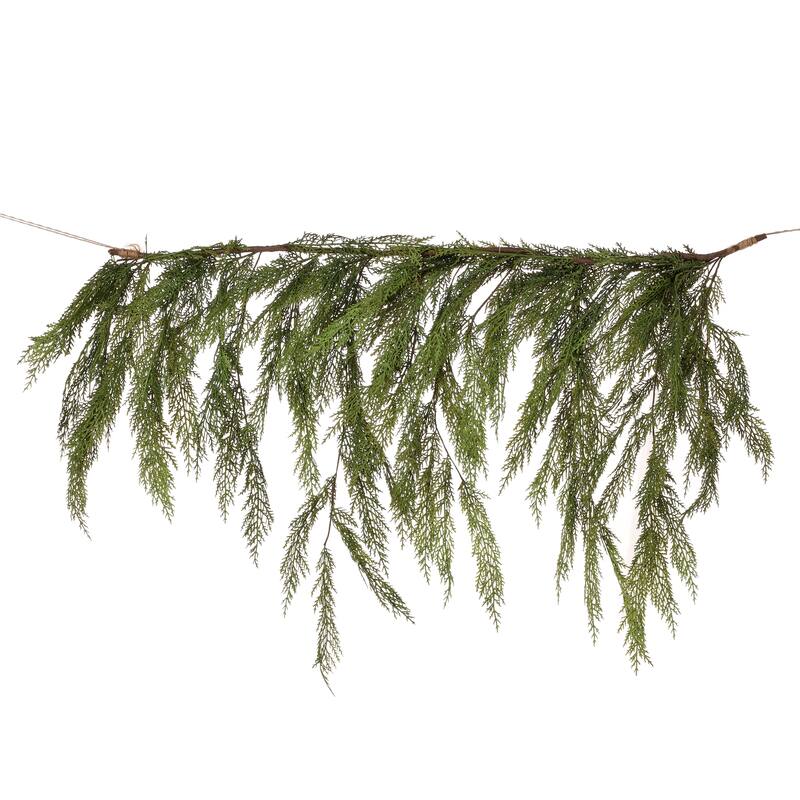 48x27" Natural Touch Cedar Dripping Garland - Green - 48