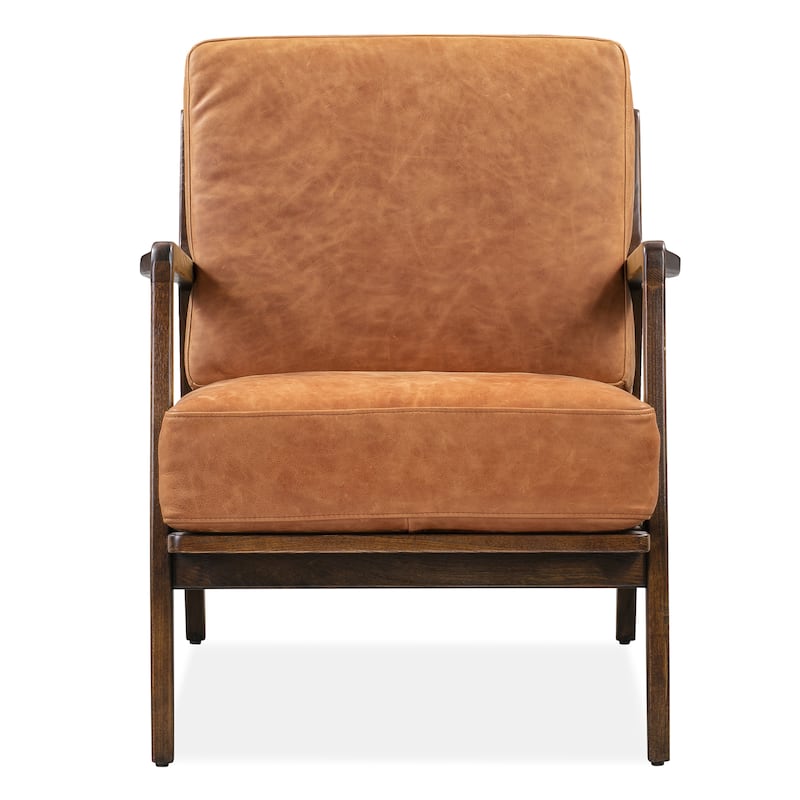 Poly & Bark Verity Leather Lounge Chair - Full Grain Genuine Italian Leather