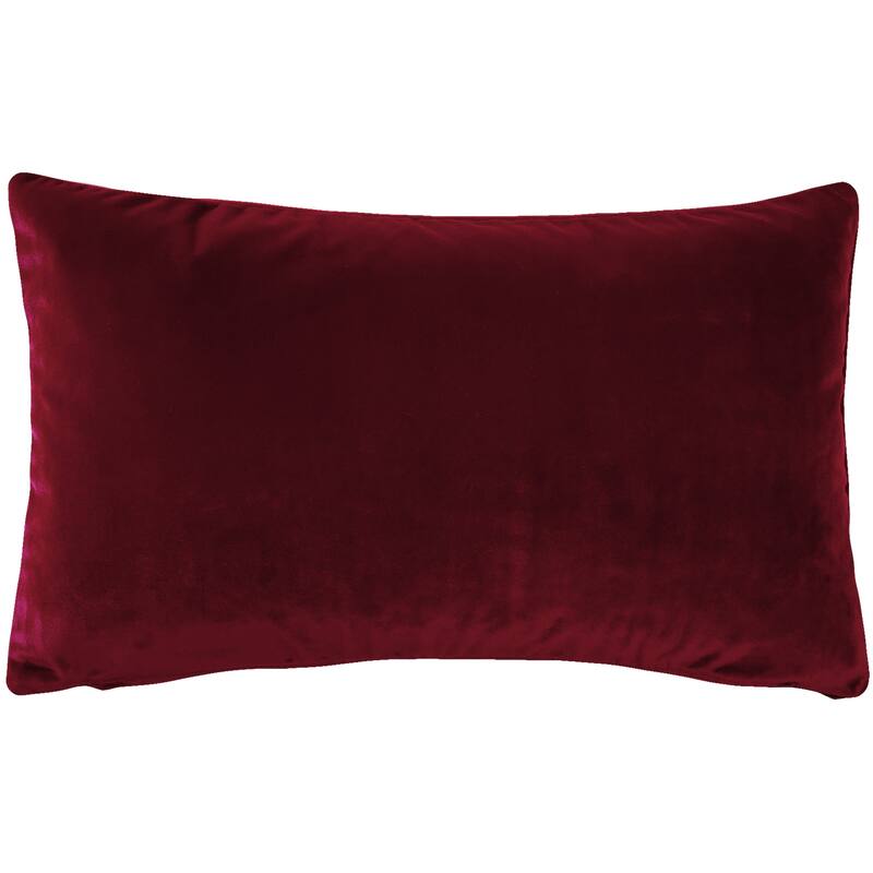 Pillow Decor Castello Soft Velvet Throw Pillows (3 Sizes, 18 Colors) - Burgundy - 12" x 19" - Polyester